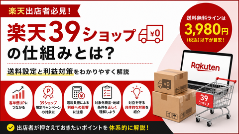 楽天39ショップの仕組みとは？出店店舗が知っておきたい送料設定と利益対策